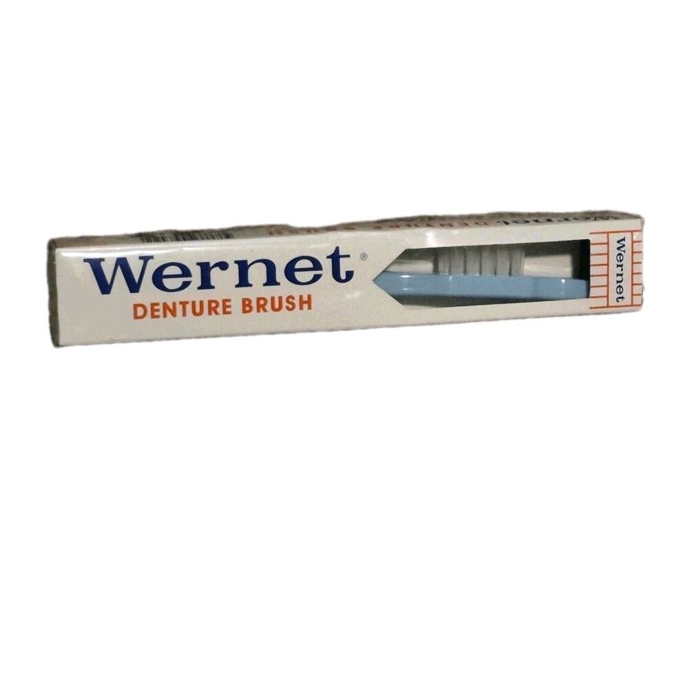 Vintage Wernet Denture Brush Toothbrush BLUE Sealed New! Thailand